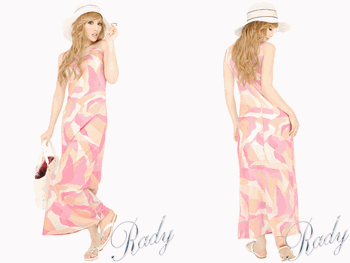 Rady 通販 ミルフルールマーブルコットンマキシワンピース